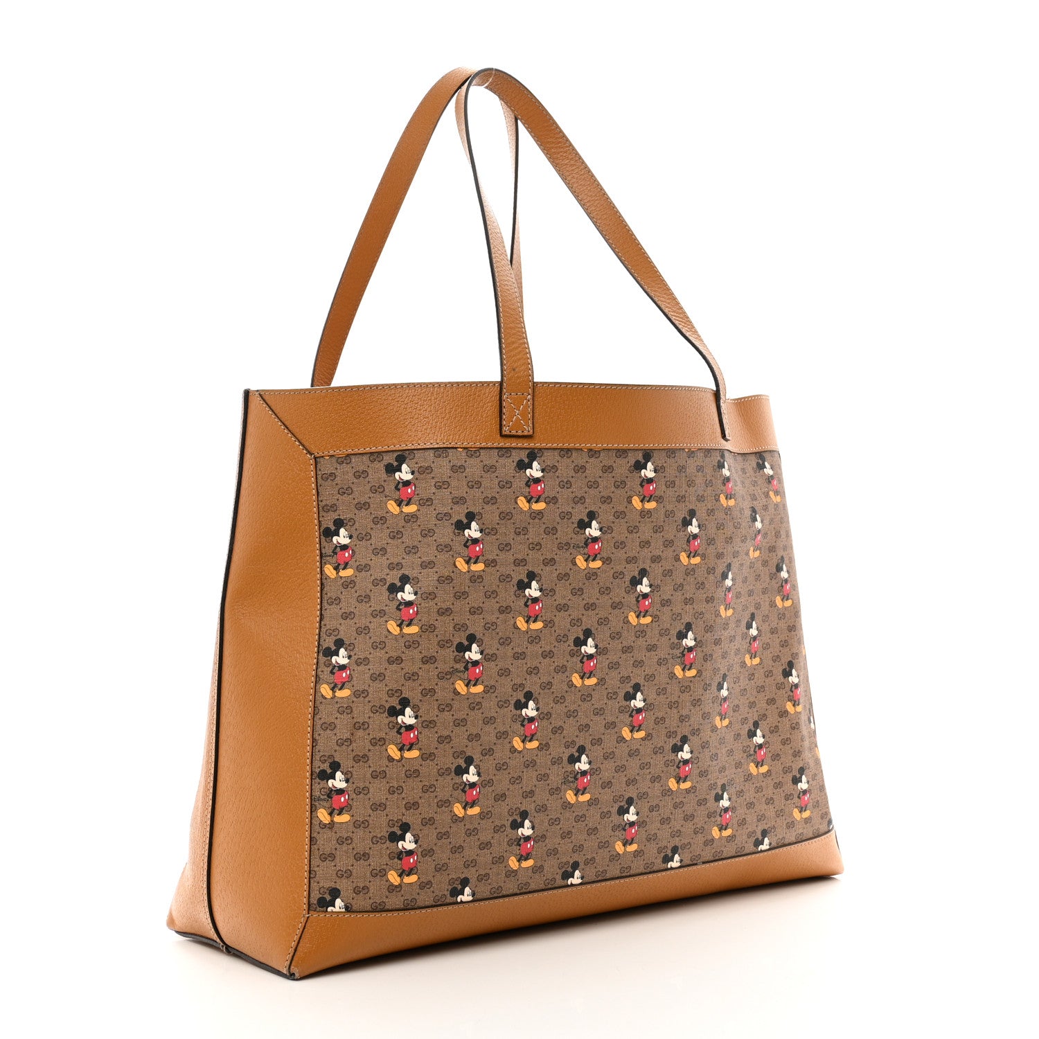 Gucci X DISNEY Mini Vintage GG Supreme Monogram Mickey Mouse Large Shopping Tote Beige Vintage Sun Oil 3 of 10