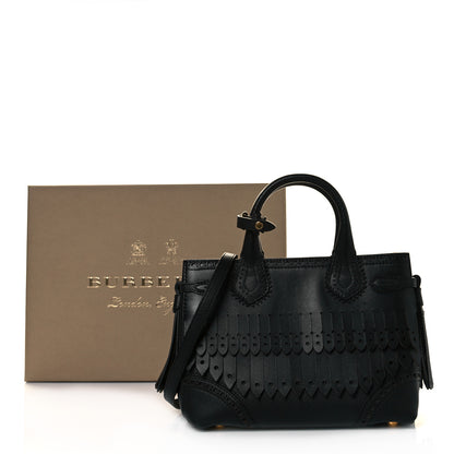 Burberry Calfskin Broguing Small Banner Tote Black 10 of 10