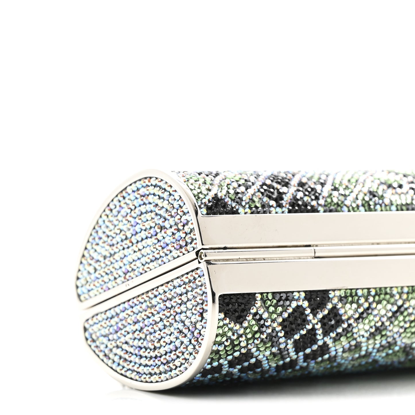 Swarovski Crystal Scales Minaudiere Clutch Blue Multicolor