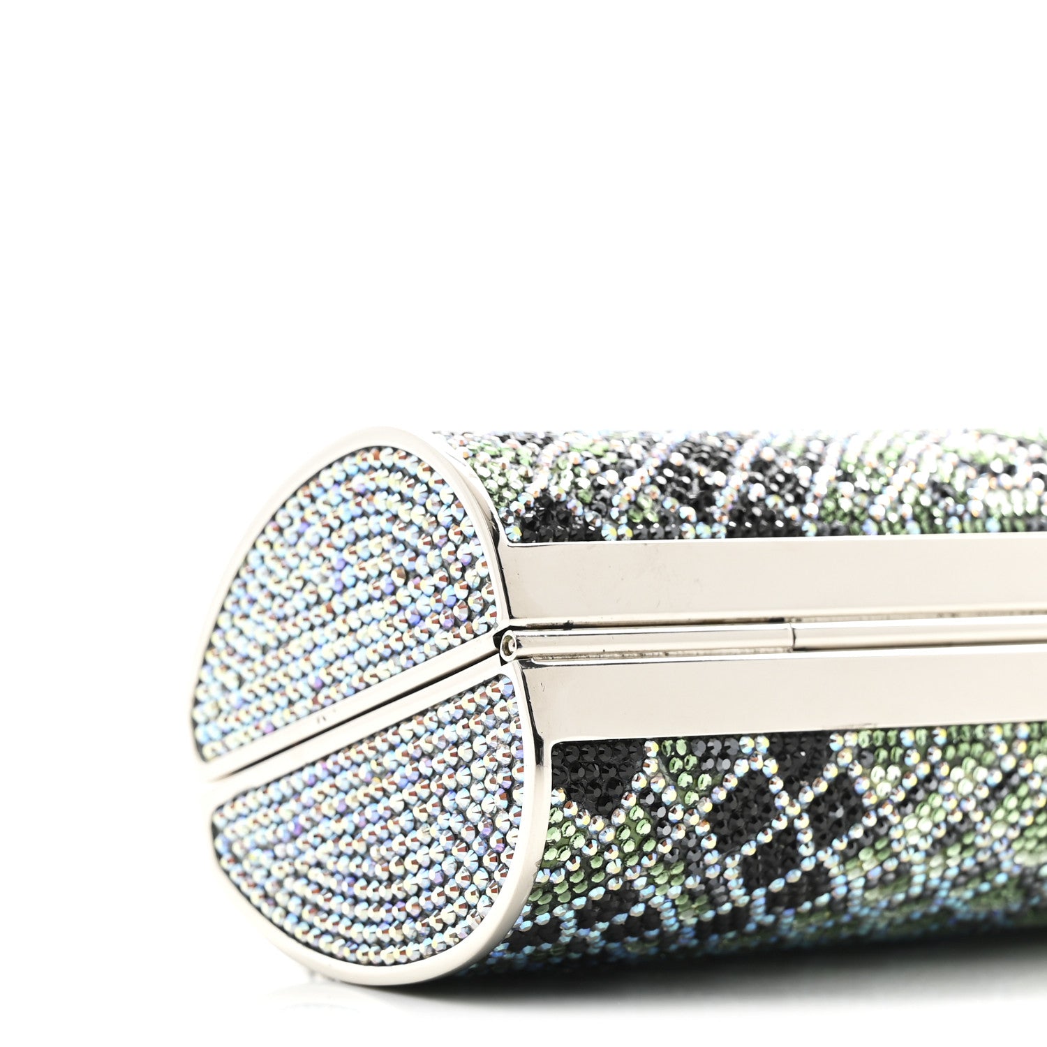 Judith Leiber Swarovski Crystal Scales Minaudiere Clutch Blue Multicolor 10 of 12