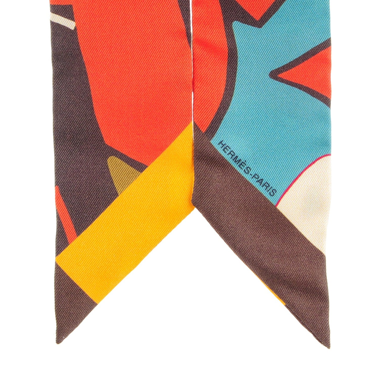 Silk Graff Graffiti Twilly Marron Orange Vert De Gris