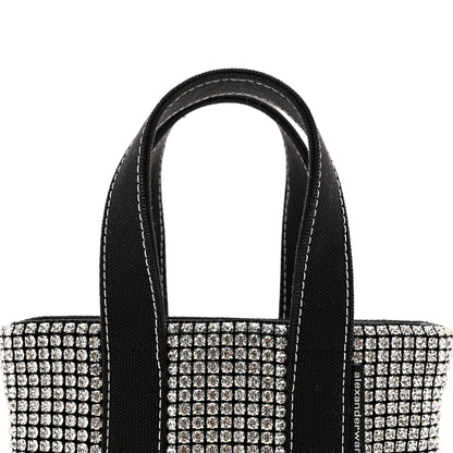 Alexander Wang Mesh Crystal Rhinestone Mini Crusier Tote Black Silver 4 of 10
