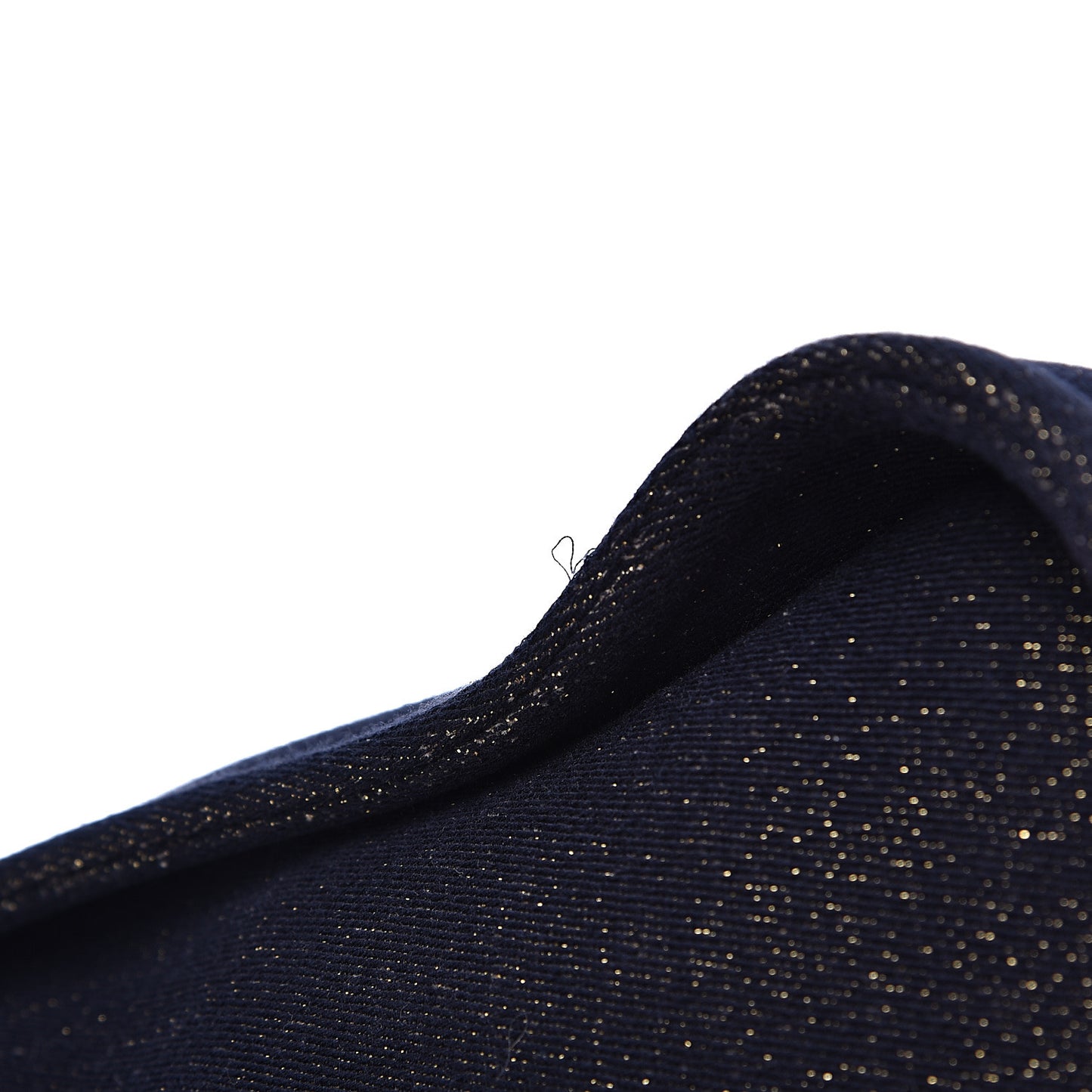 Lurex Canvas Medium Deauville Tote Navy Blue Gold