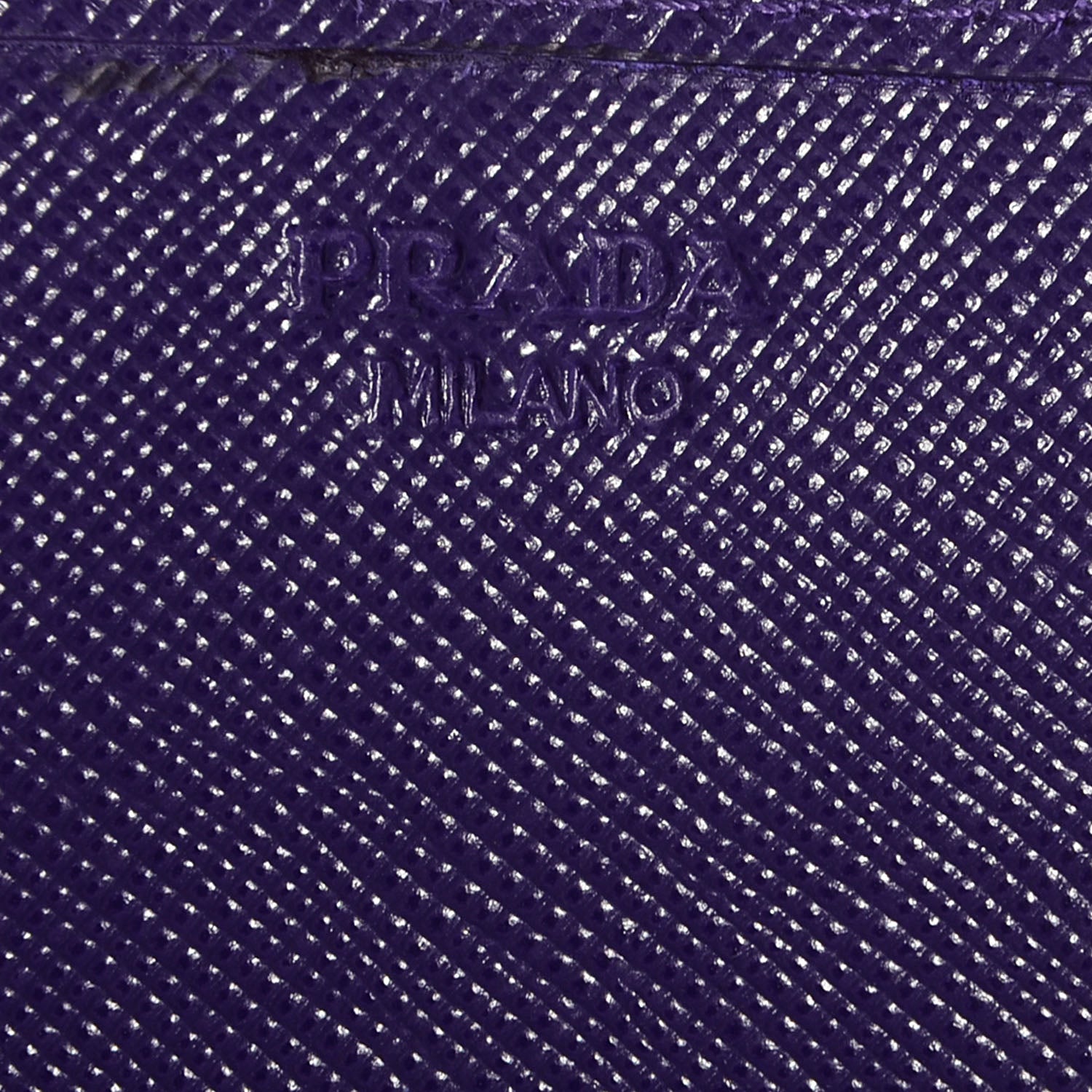 Prada Saffiano Metal Oro Chain Wallet Viola 6 of 10