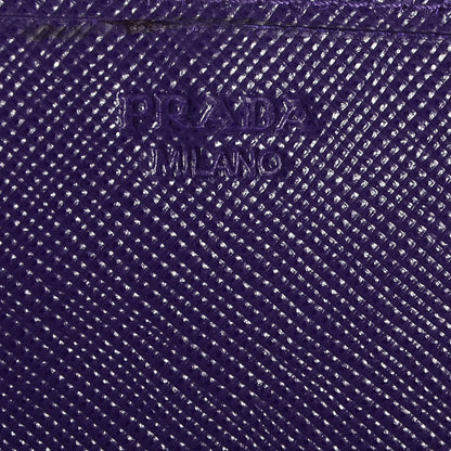 Prada Saffiano Metal Oro Chain Wallet Viola 6 of 10