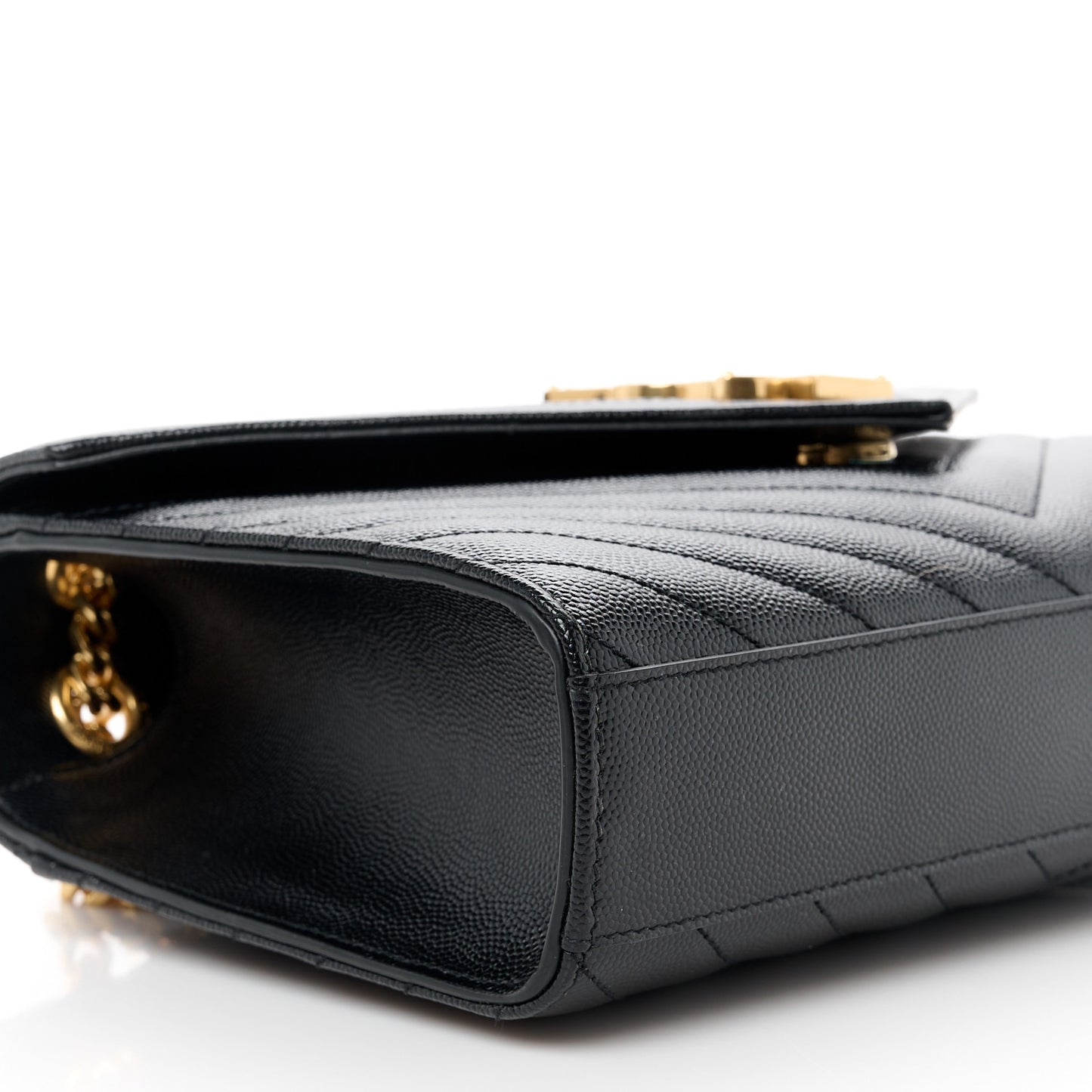 Grain De Poudre Matelasse Chevron Medium Monogram Satchel Black
