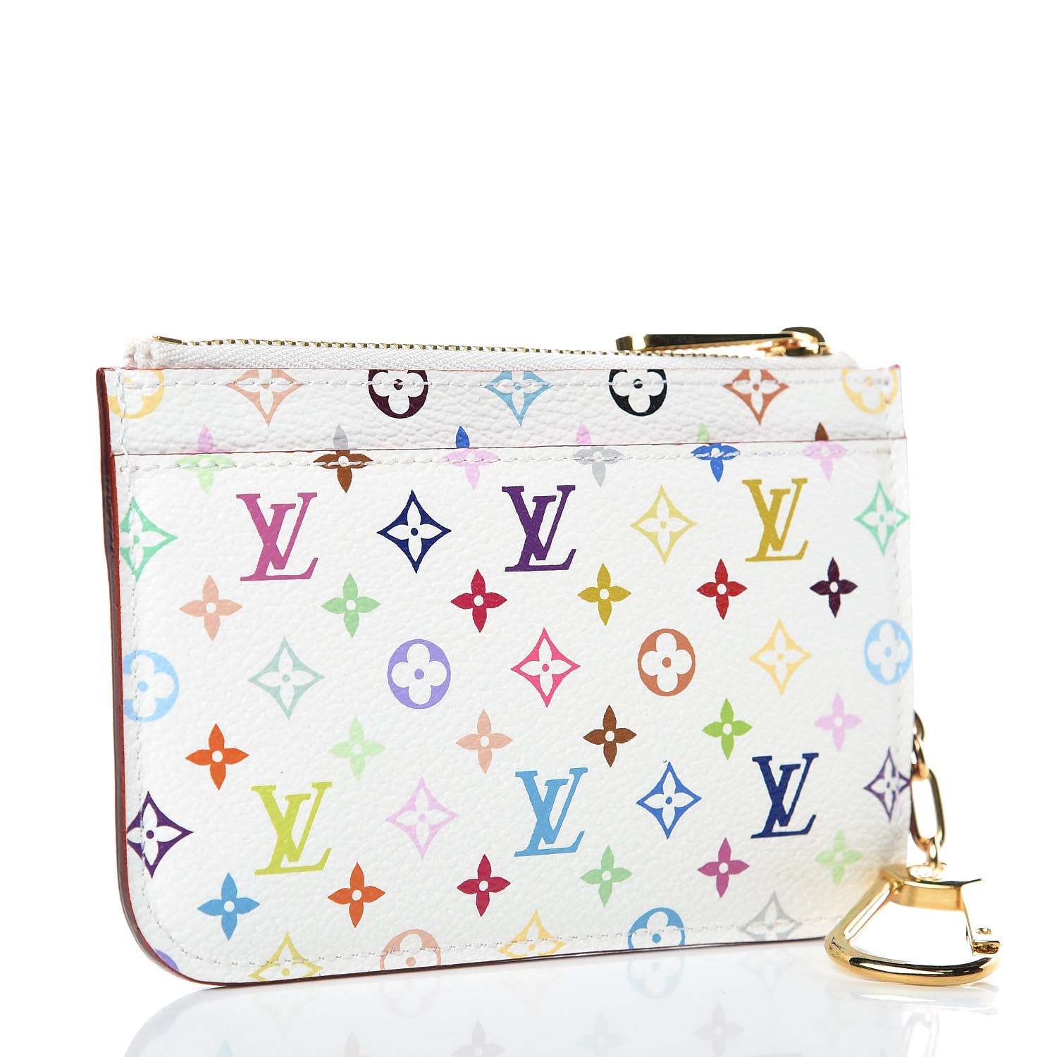 Louis Vuitton Monogram Multicolor Key Pouch White Litchi 3 of 7