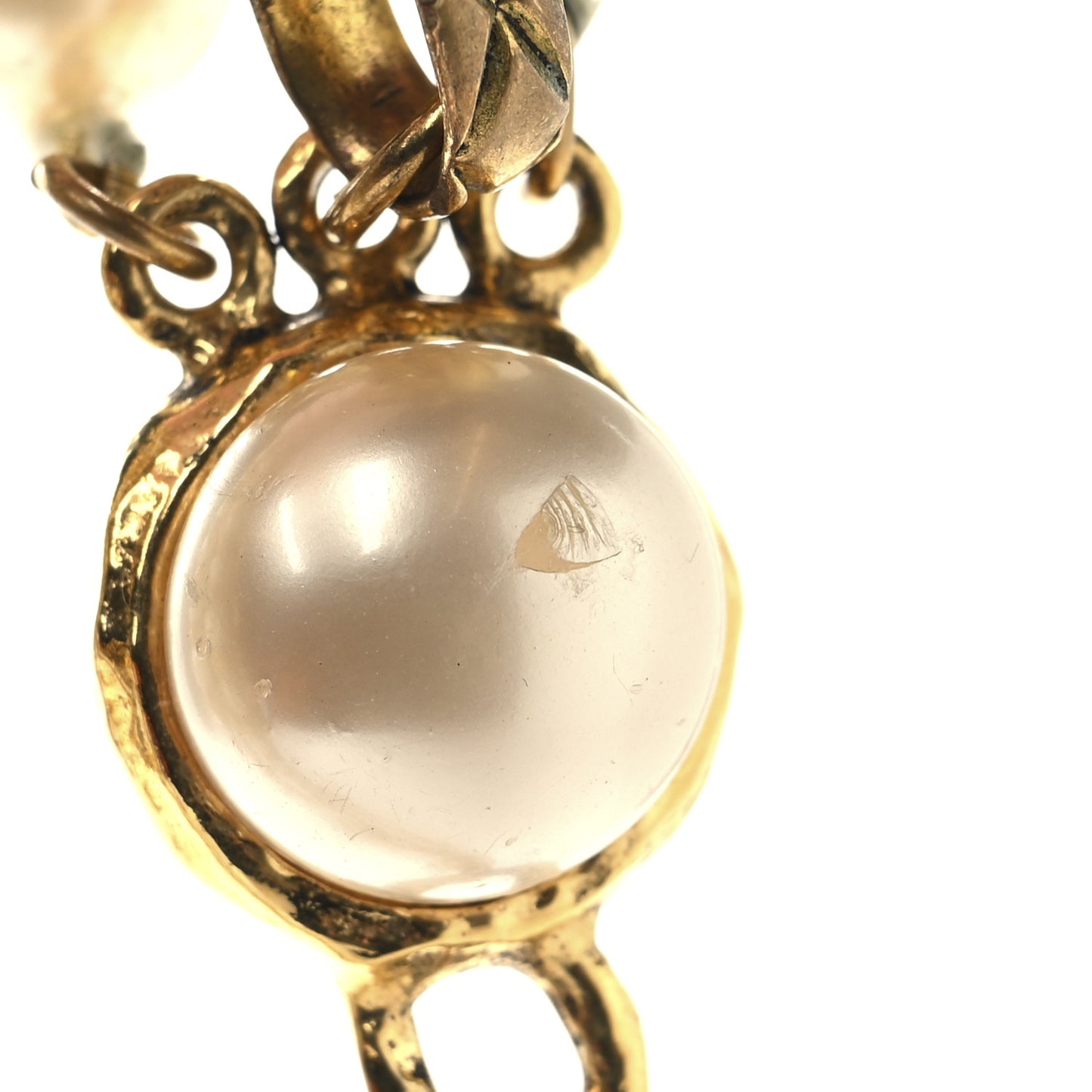 Pearl Chain Choker Necklace Gold