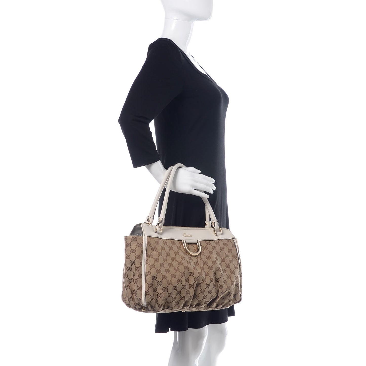 Monogram D Gold Tote Off White