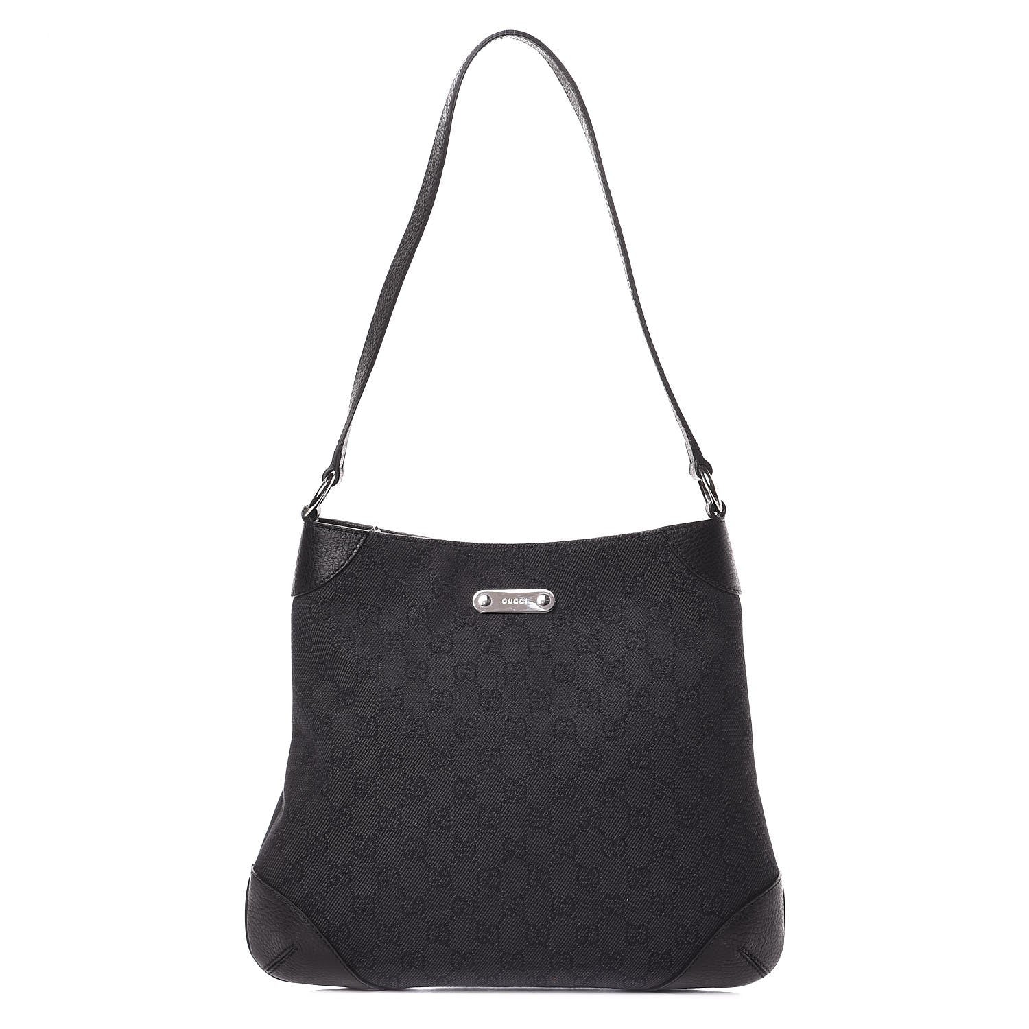 Gucci Monogram Shoulder Bag Black 1 of 7