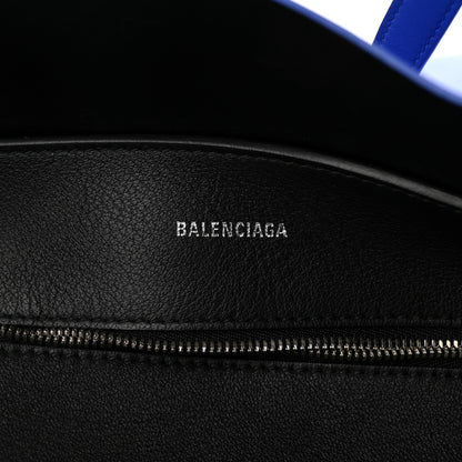 Balenciaga Smooth Calfskin Logo Double Sided Small Everyday Tote Bleu Prim Black 6 of 11