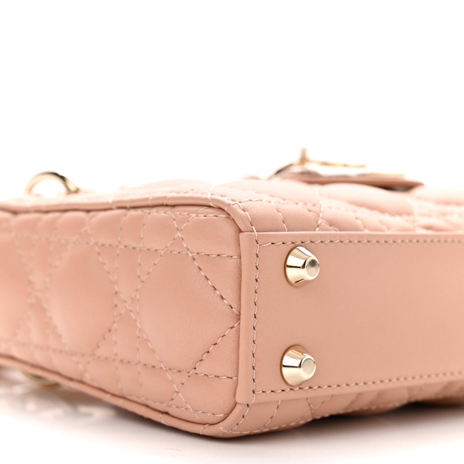Christian Dior Lambskin Cannage Micro Lady Dior Rose Des Vents 9 of 11