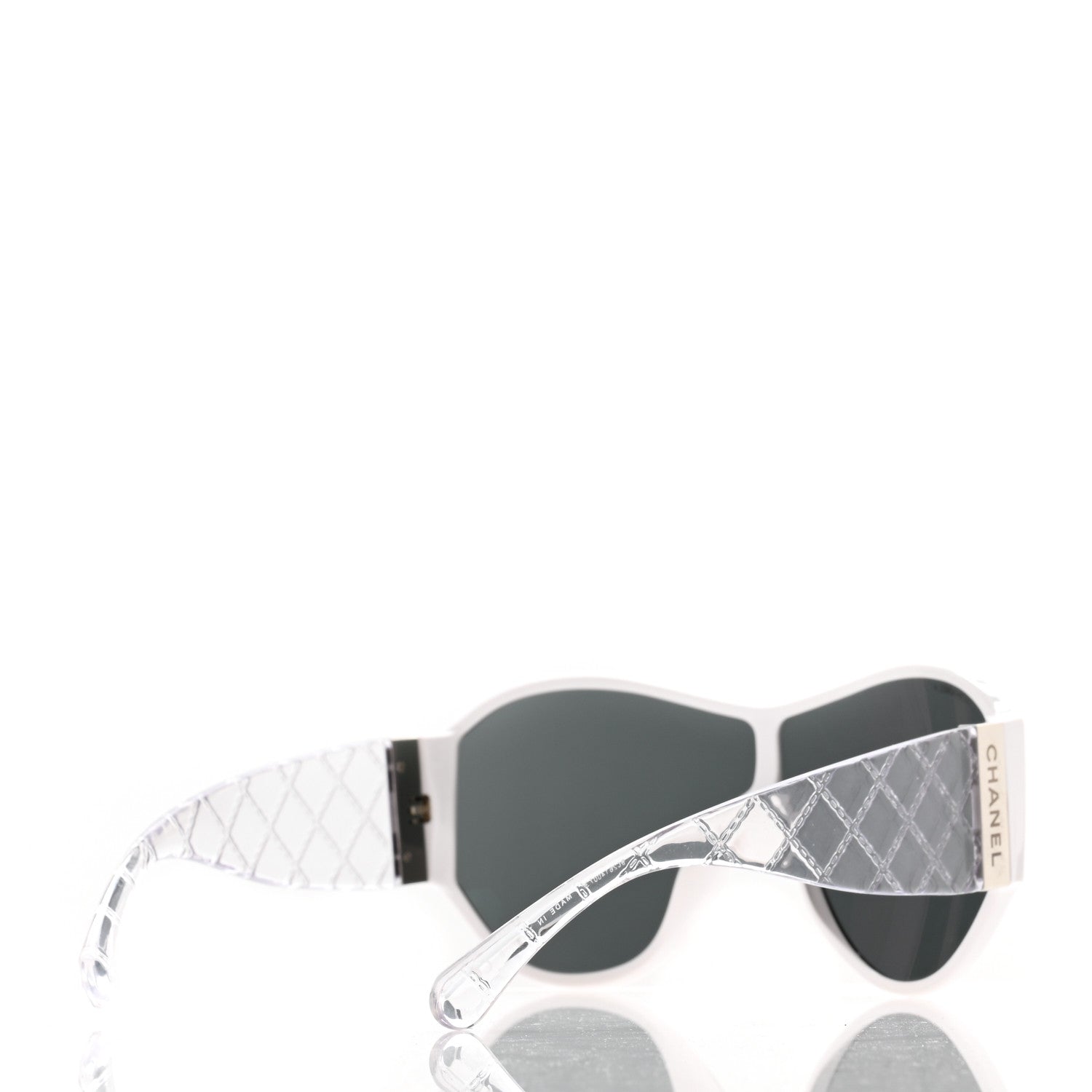 Chanel Acetate Quilted Shield Sunglasses 5426 White 4 of 7