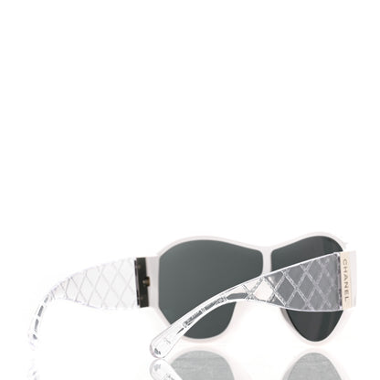 Chanel Acetate Quilted Shield Sunglasses 5426 White 4 of 7