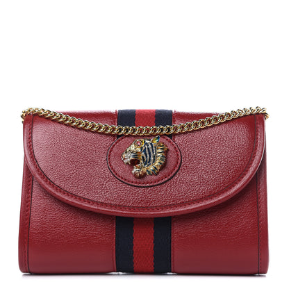 Gucci Textured Calfskin Web Mini Rajah Slim Flap Shoulder Bag Romantic Cherry 1 of 10