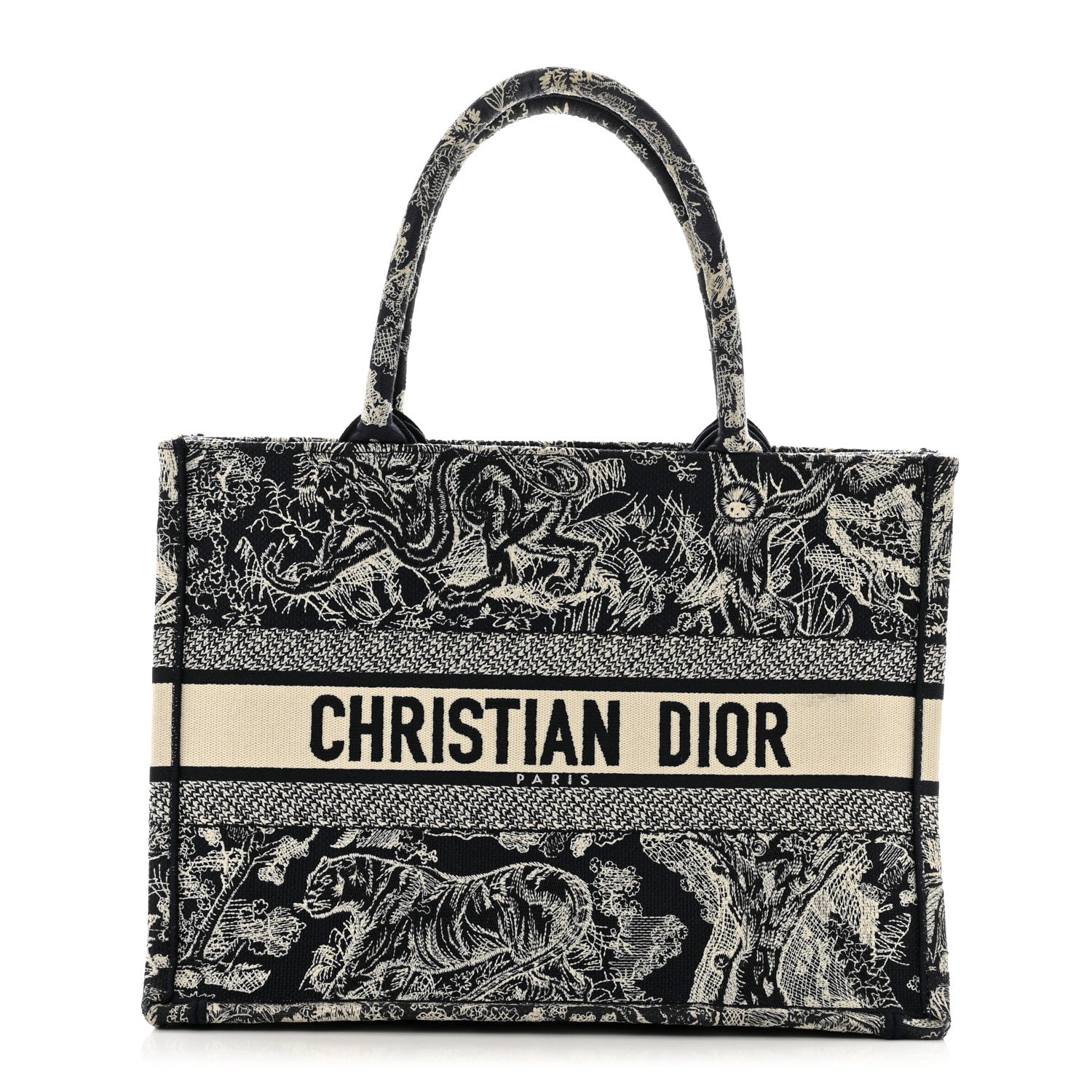 Christian Dior Canvas Embroidered Medium Dioriviera Toile De Jouy Reverse Book Tote Blue 1 of 15