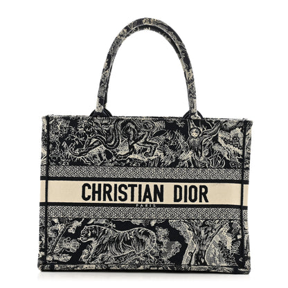 Christian Dior Canvas Embroidered Medium Dioriviera Toile De Jouy Reverse Book Tote Blue 1 of 15