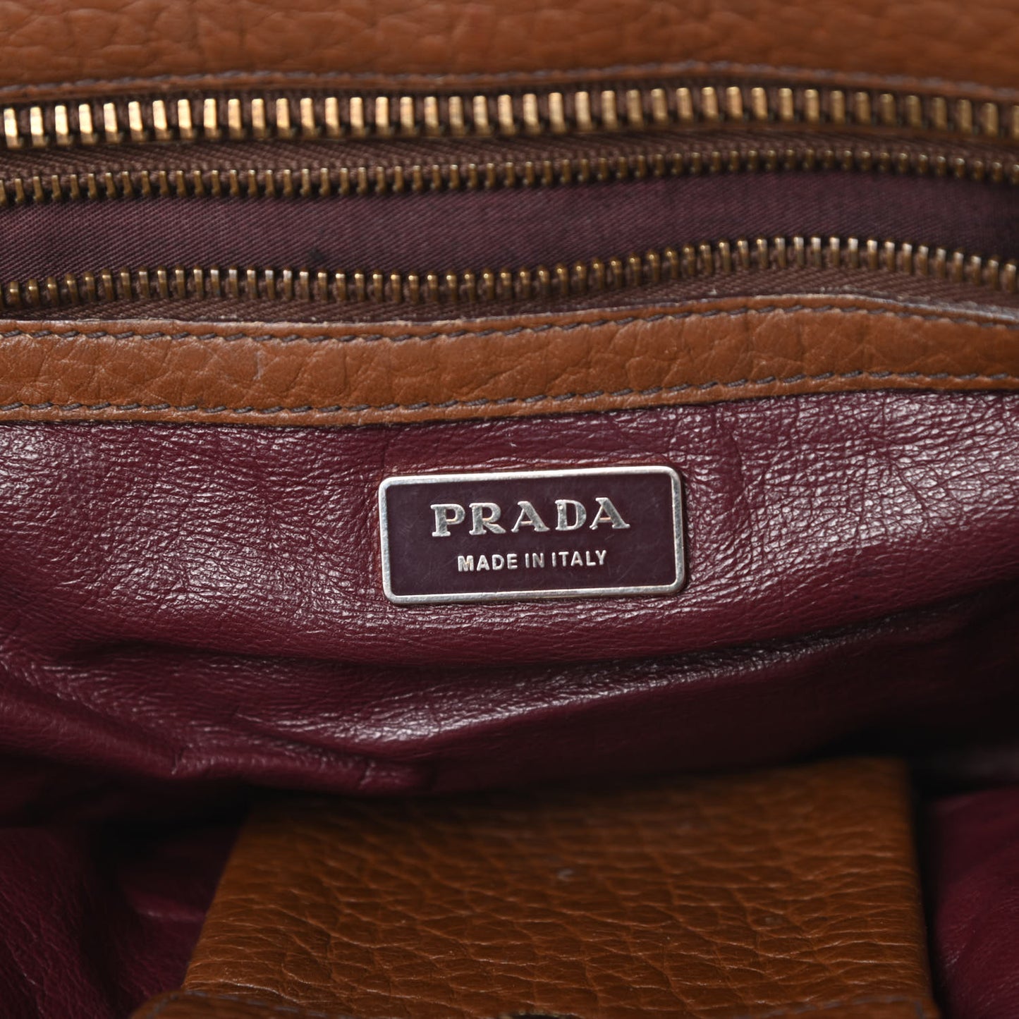 Vitello Daino Pocket Shoulder Bag Bruciato