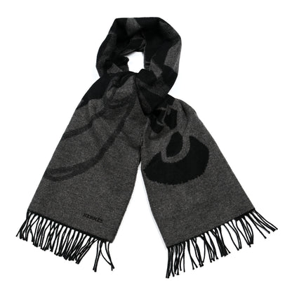Hermes Cashmere Fringe Stole Black Gris Flanelle 1 of 4