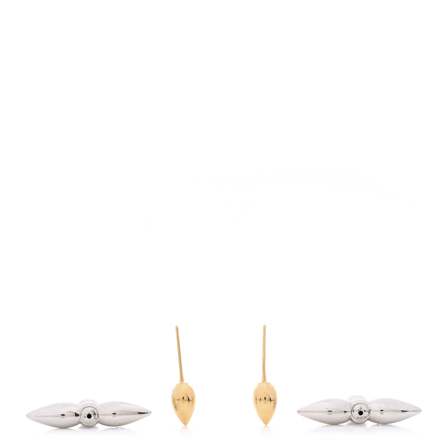 Metal Louisette Earrings Silver Gold
