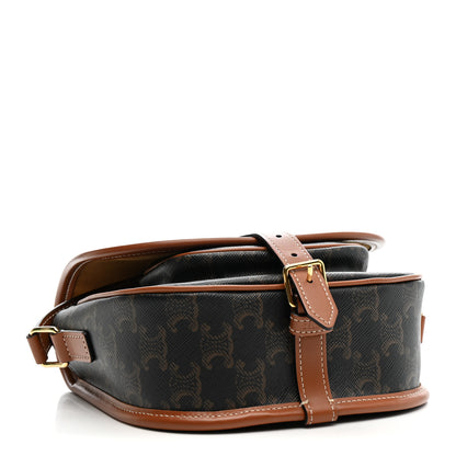 Celine Triomphe Canvas Medium Folco Bag Tan 4 of 15