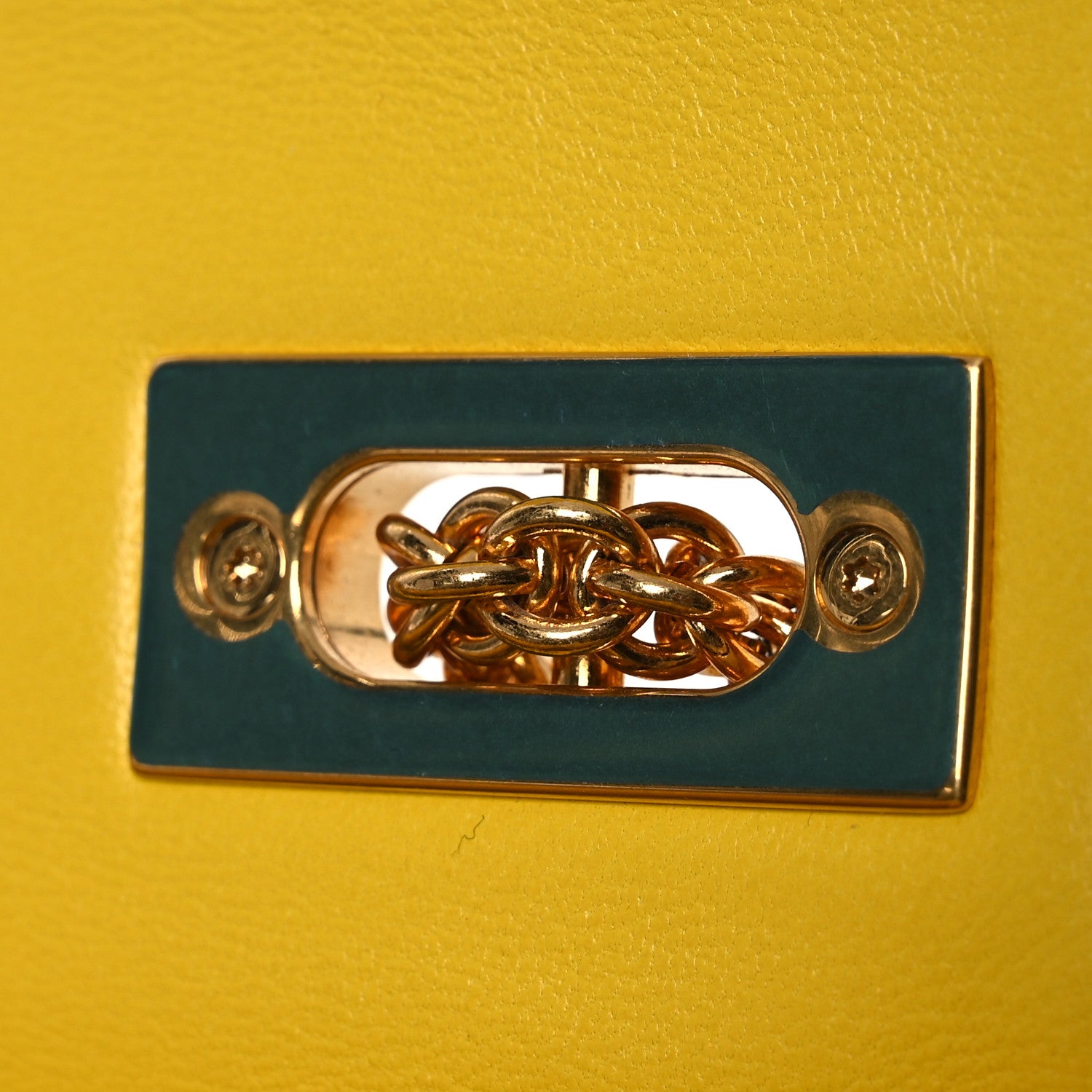 Valentino Garavani Nappa One Stud Chain Clutch Yellow 15 of 15