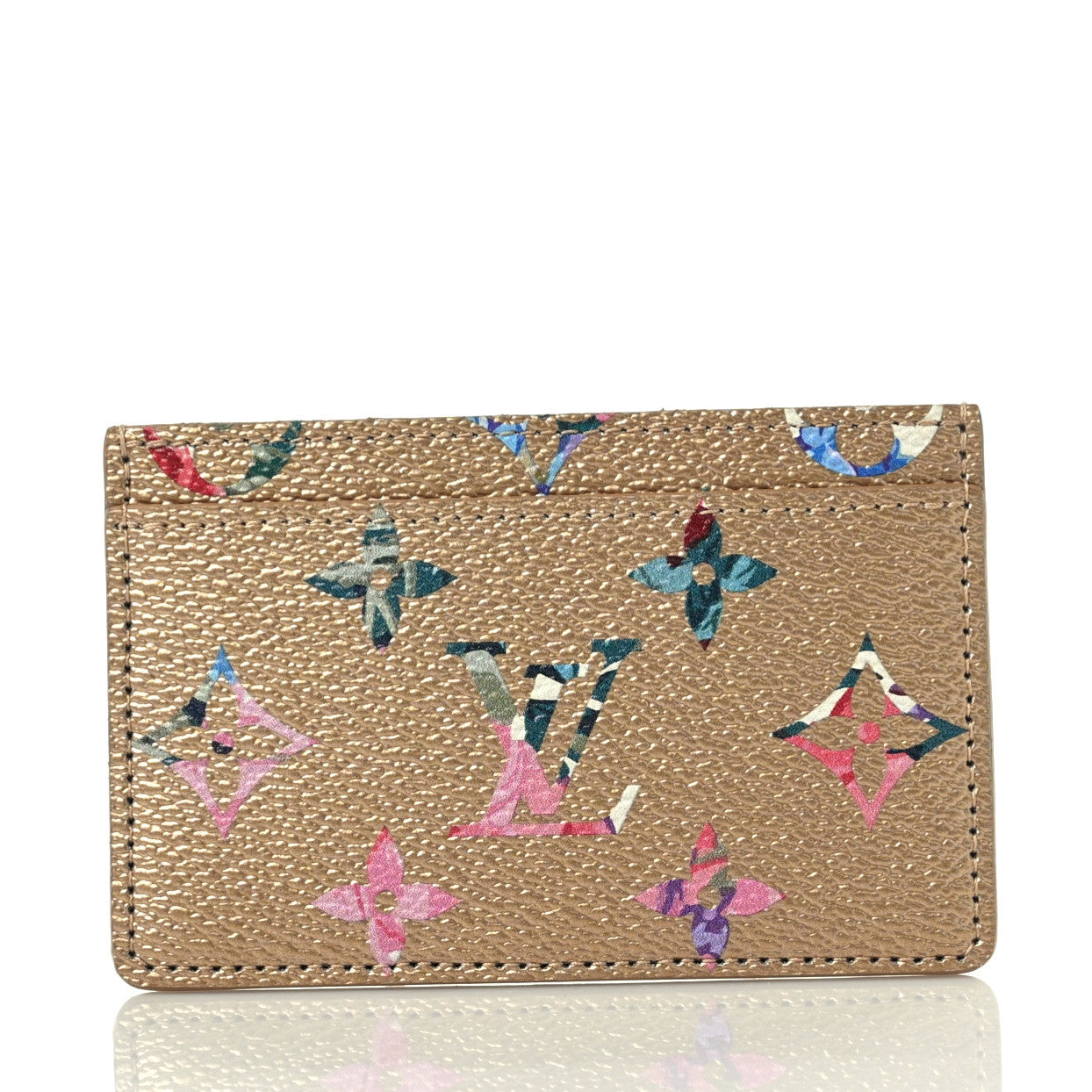 Louis Vuitton Metallic Monogram LV Garden Card Holder Gold 1 of 7