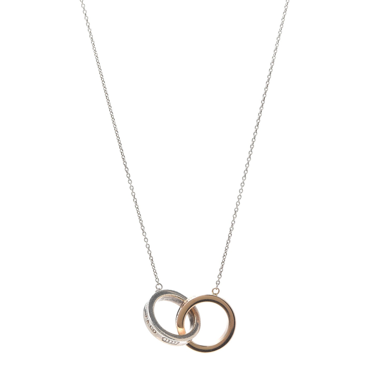 Sterling Silver 18K Yellow Gold 1837 Interlocking Circles Pendant Necklace