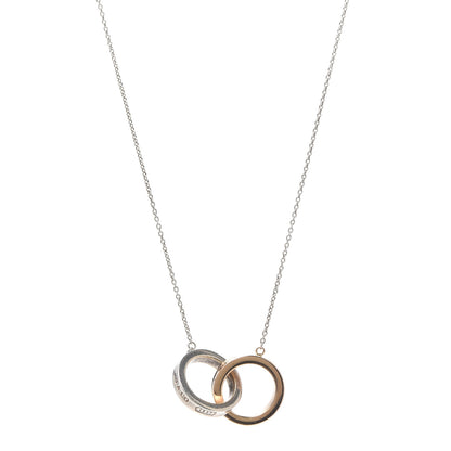 Tiffany Sterling Silver 18K Yellow Gold 1837 Interlocking Circles Pendant Necklace 1 of 5