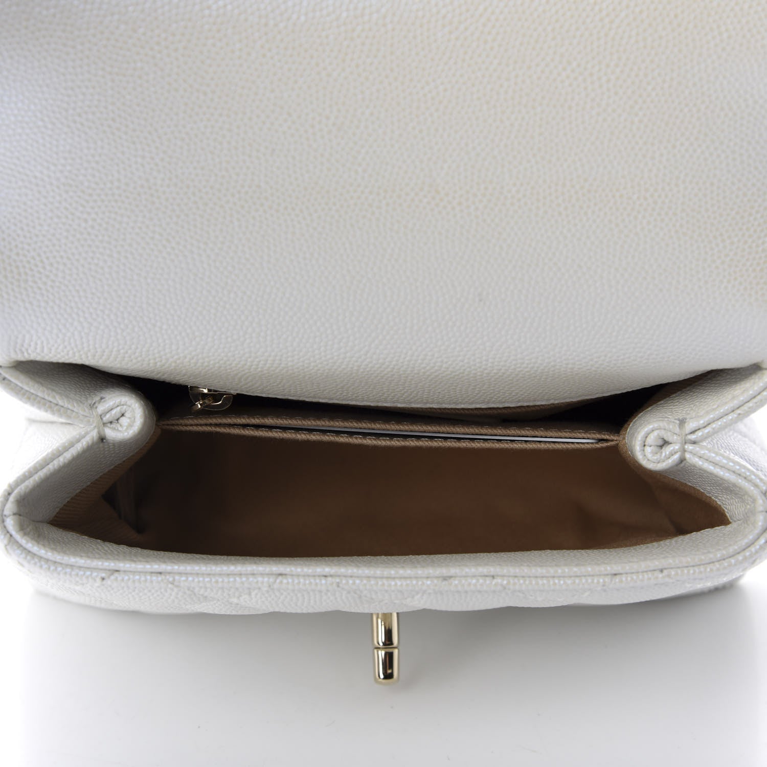 Chanel Iridescent Caviar Quilted Extra Mini Coco Handle Flap Ivory 5 of 11