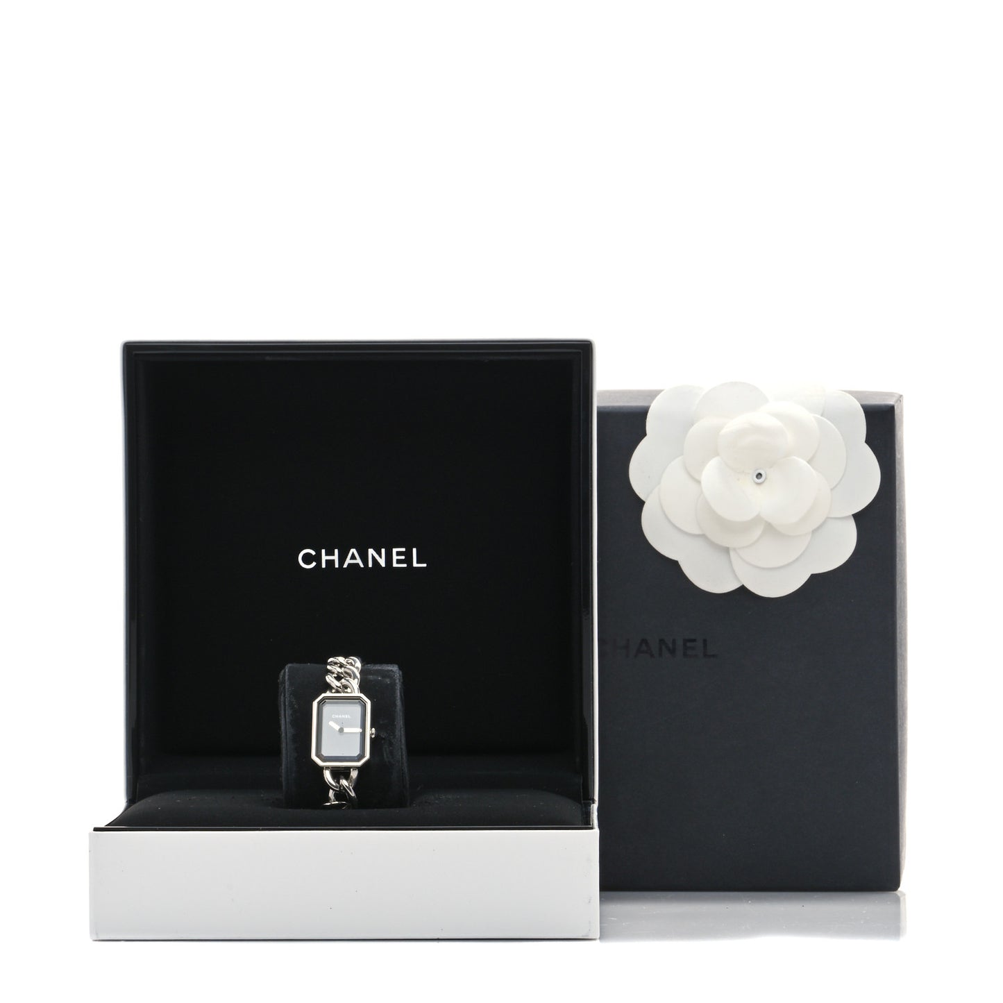 Stainless Steel 16mm Chain Premiere Quartz Watch Black S