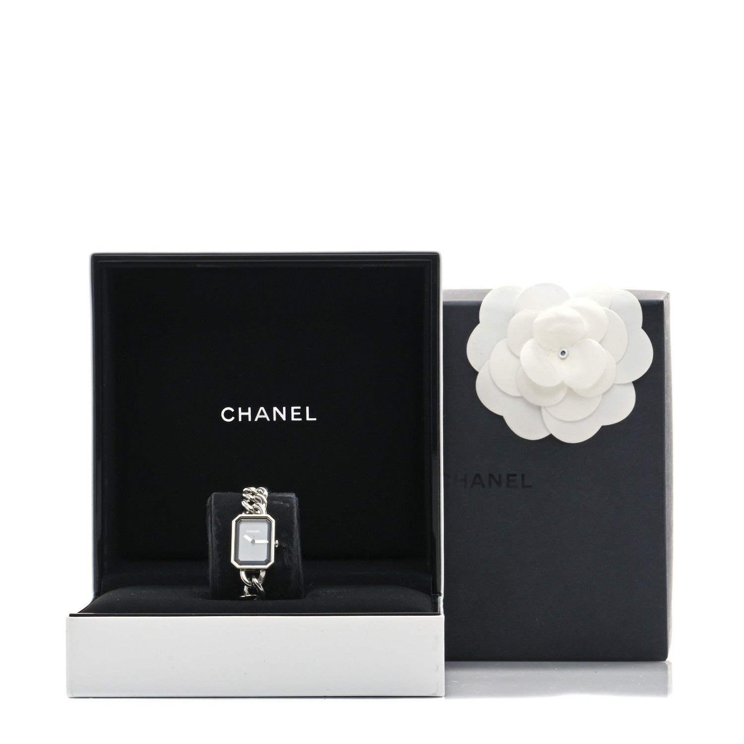 Chanel Stainless Steel 16mm Chain Premiere Quartz Watch Black S 5 of 5