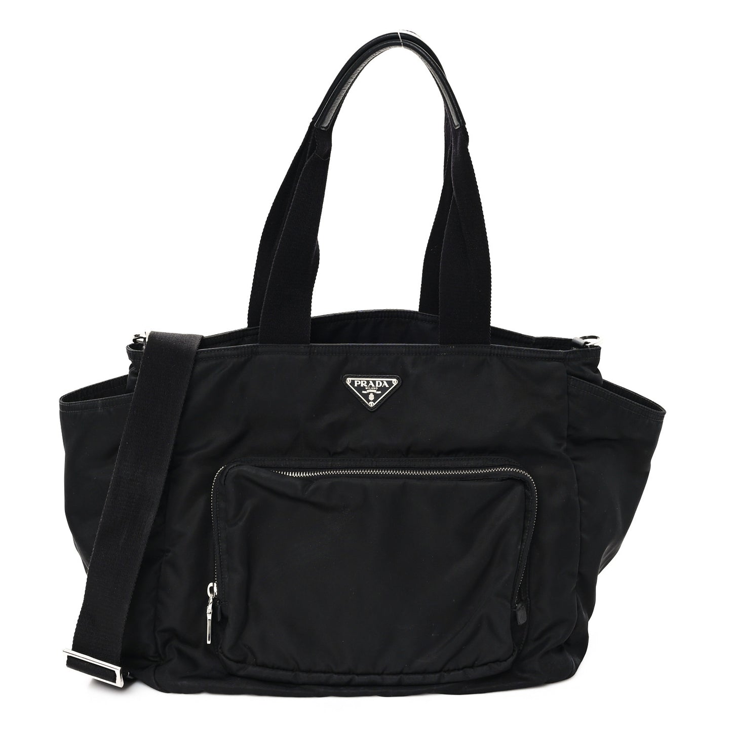 Tessuto Nylon Vela Diaper Bag Black