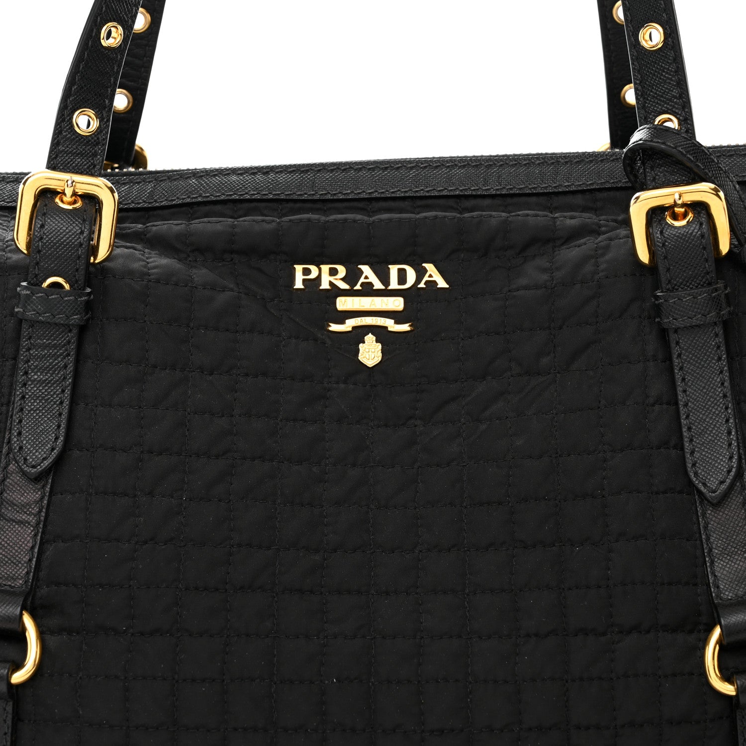 Prada Nylon Tessuto Quilted Shoulder Bag Black 9 of 11