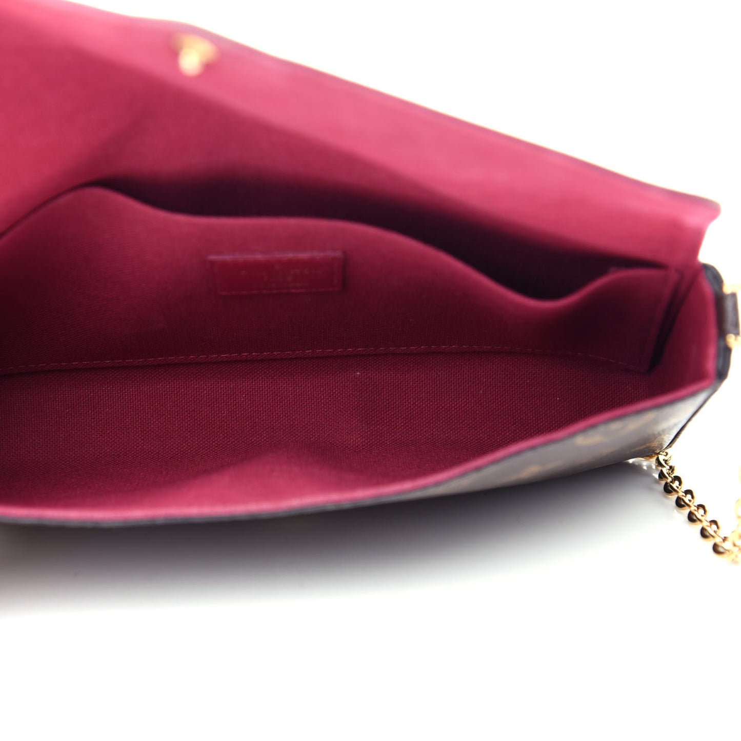 Monogram Pochette Felicie Chain Wallet Fuchsia