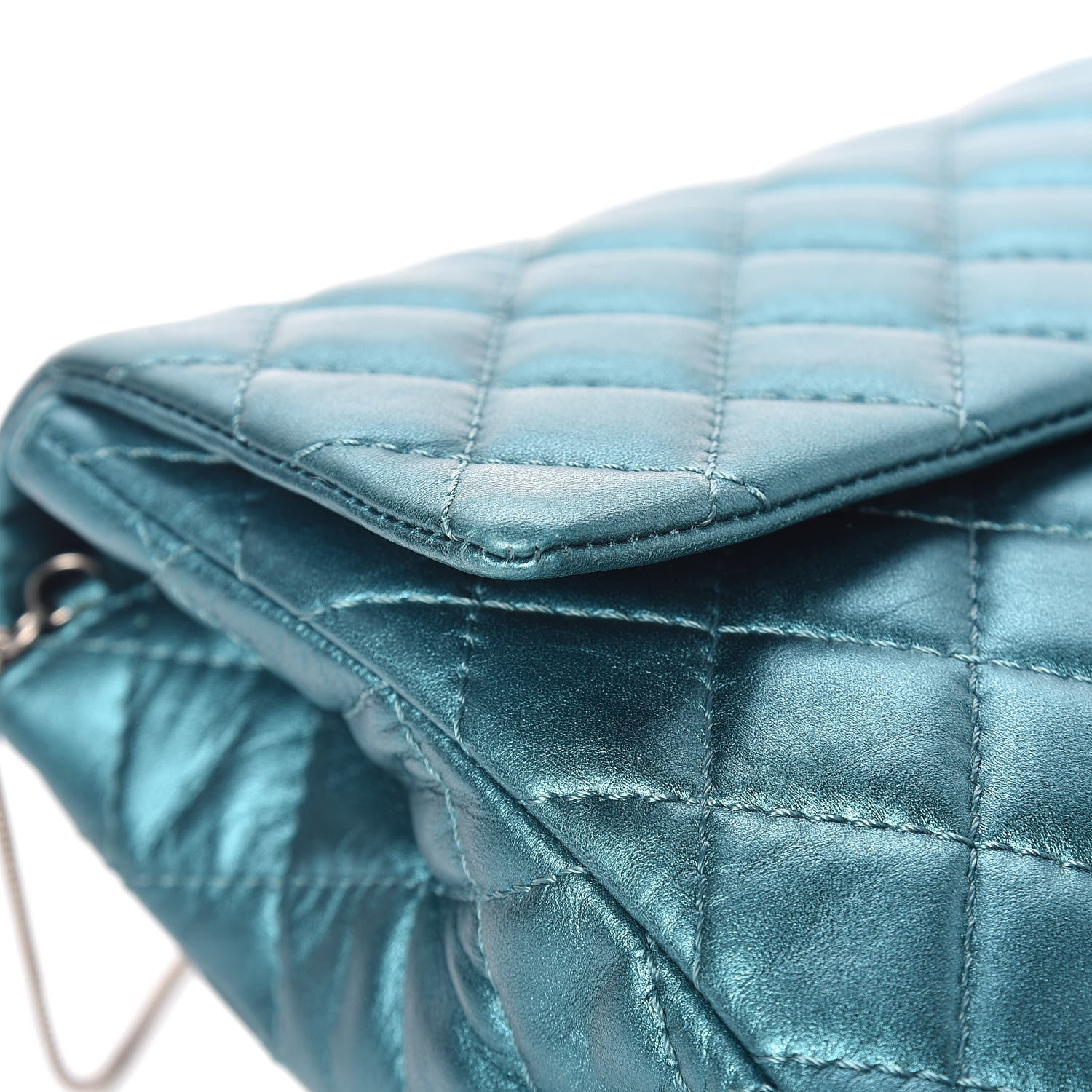 Chanel Metallic Calfskin Quilted Snake Chain 2.55 Reissue Flap Turquoise 12 of 15