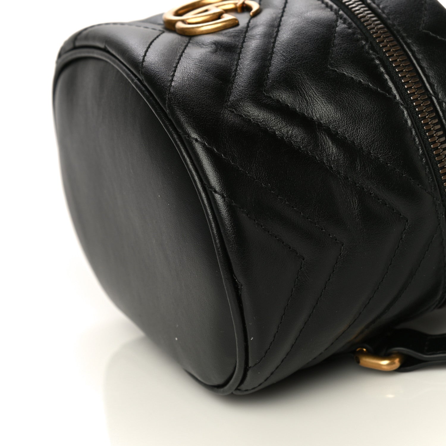 Gucci Calfskin Matelasse Mini GG Marmont Round Backpack Black 8 of 8