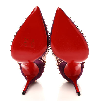 Christian Louboutin Veau Velours Studded Escarpic 100 Pumps 37.5 Purple 5 of 8