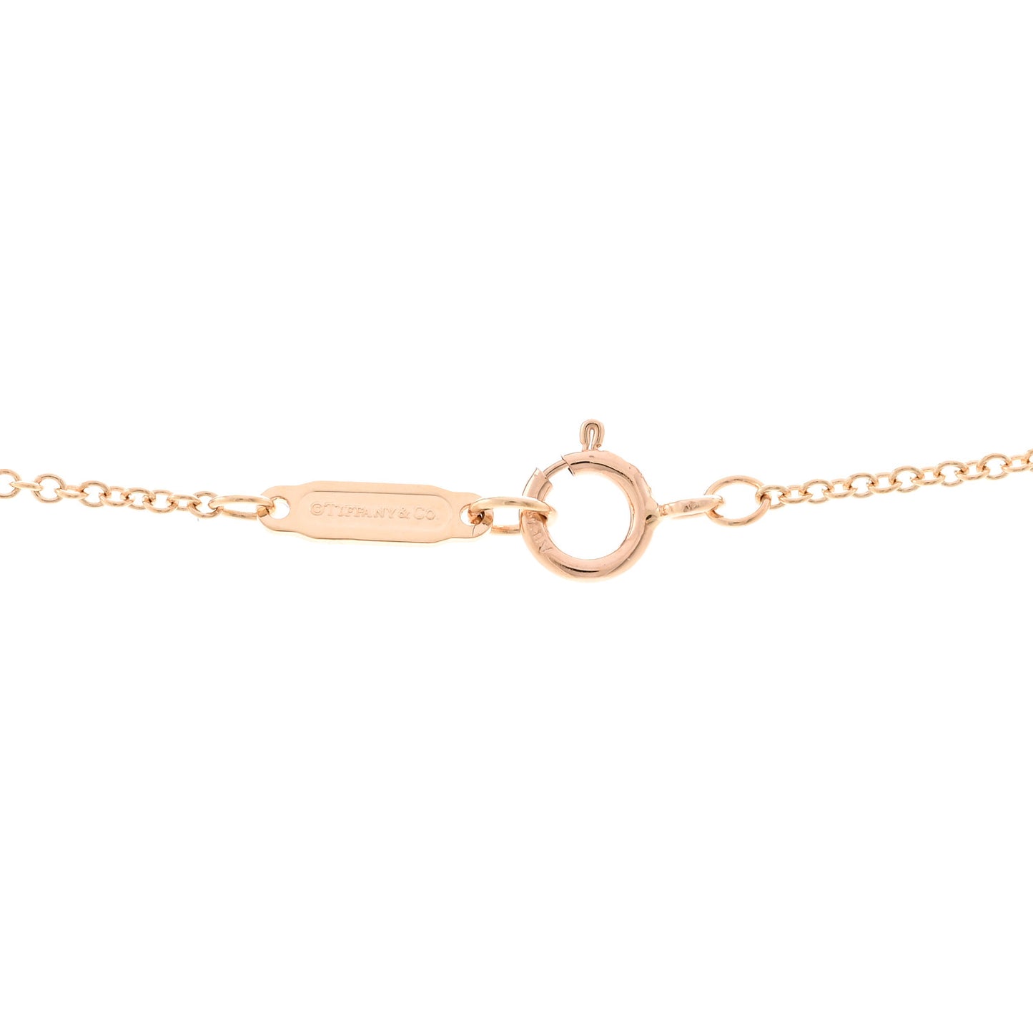 18K Rose Gold Diamond Small T Smile Pendant Necklace