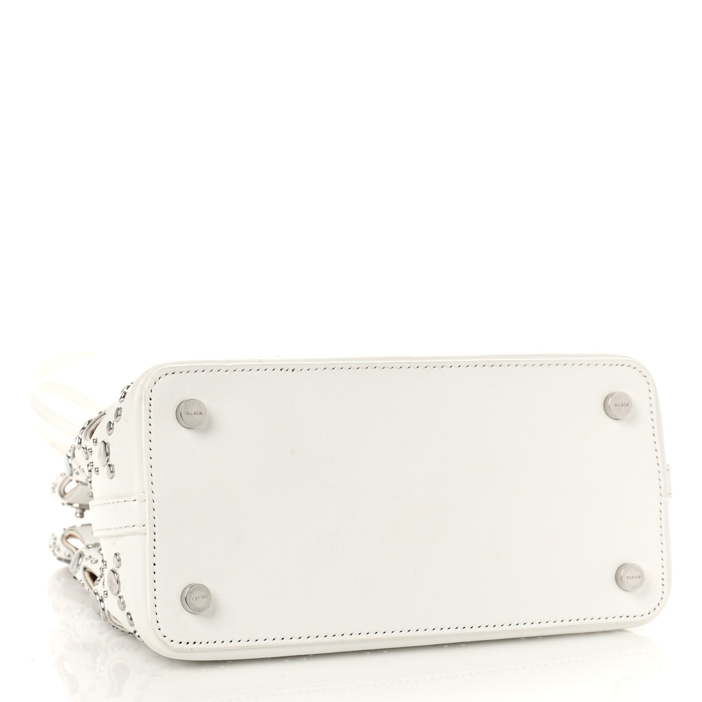 Calfskin Laser Cut Mina 16 Bag White