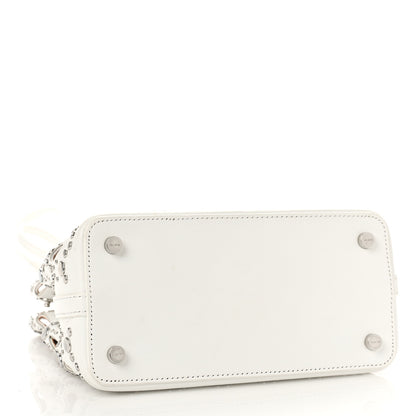 Alaia Calfskin Laser Cut Mina 16 Bag White 4 of 12