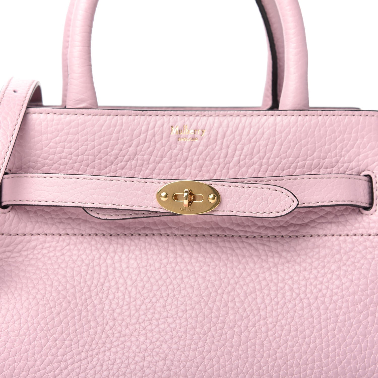 Mulberry Heavy Grain Calfskin Small Belted Bayswater Tote Powder Pink 11 of 11