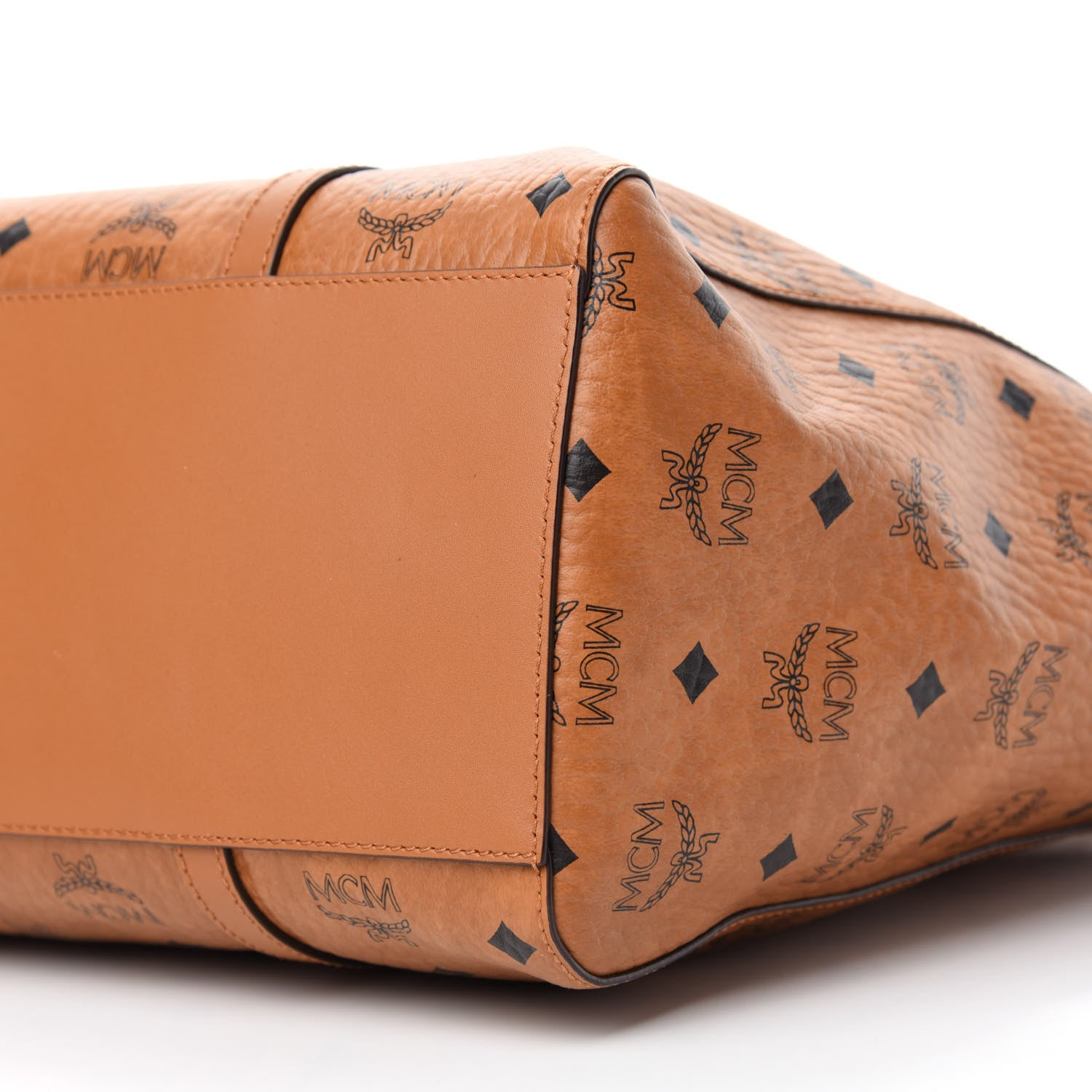 MCM Visetos Toni Shopper Tote Cognac 7 of 12