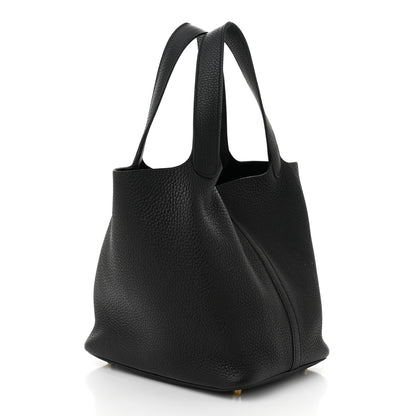 Hermes Taurillon Clemence Picotin Lock 22 MM Black 3 of 11