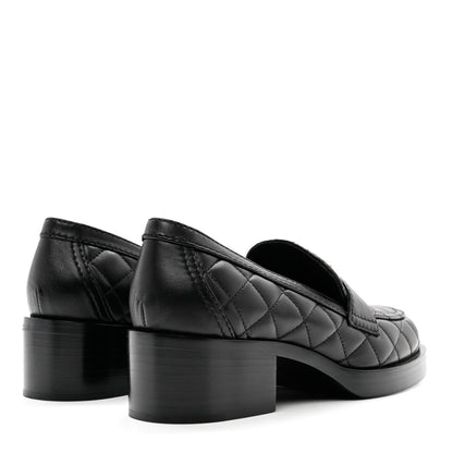 Chanel Lambskin Quilted CC Heart Loafers 37 Black 4 of 10