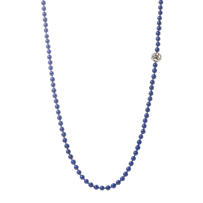 Tiffany 18K Yellow Gold Lapis Lazuli 6mm Bead Necklace 1 of 4