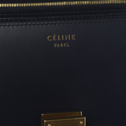 Celine Box Calfskin Medium Classic Box Flap Bag Navy 10 of 12