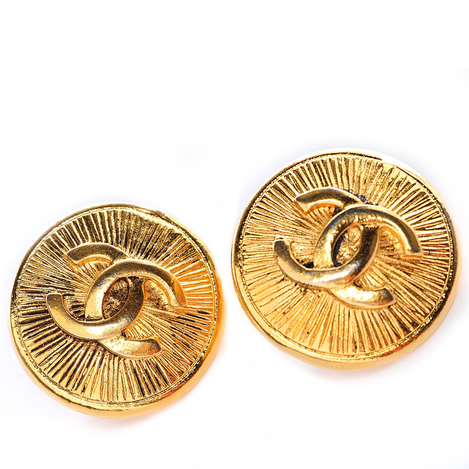 Chanel CC Clip On Earrings Gold 1 of 4