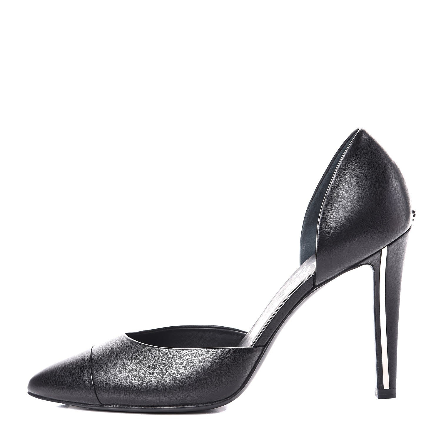 Chanel Lambskin Cap Toe d'Orsay Pumps 38 Black 1 of 9