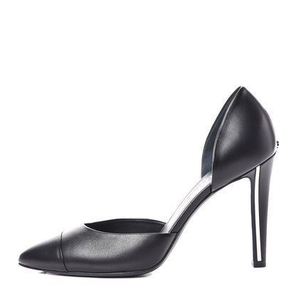 Chanel Lambskin Cap Toe d'Orsay Pumps 38 Black 1 of 9